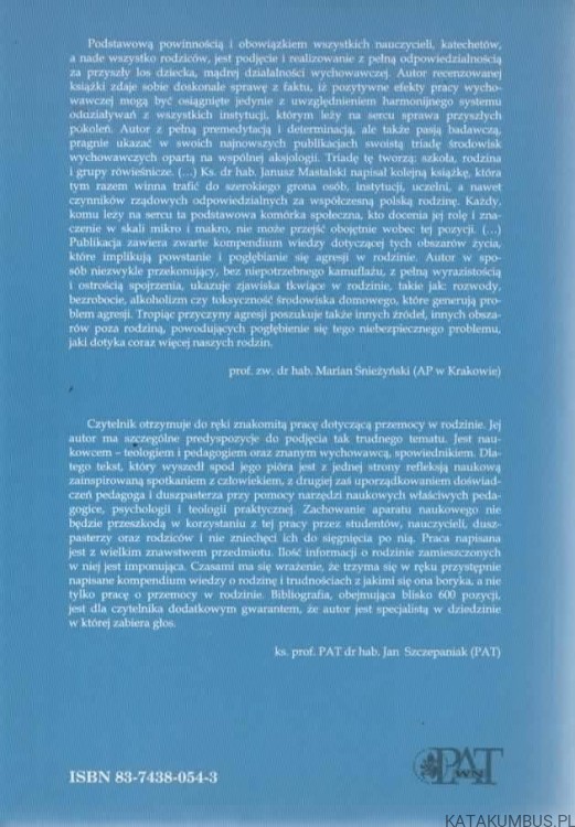 Chrześcijanin wobec agresji w rodzinie. Ks. JANUSZ MASTALSKI