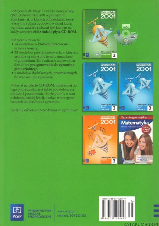 Matematyka 2001. Gimnazjum: podręcznik. Cz. 3. PRACA ZBIOROWA