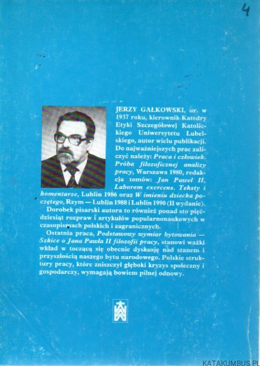 Podstawowy wymiar bytowania. JERZY W. GAŁKOWSKI