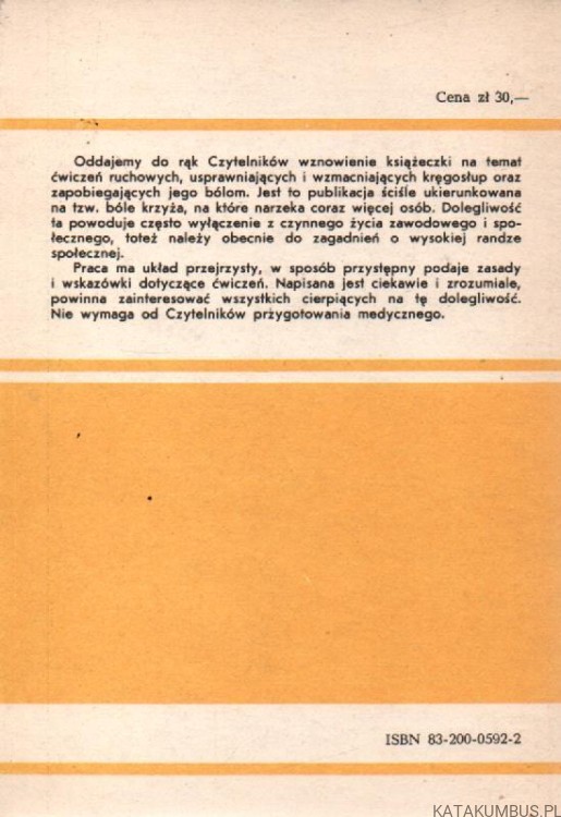 Ruch zapobiega bólom kręgosłupa. JOLANTA KOLENDOWSKA, JÓZEF KOLENDOWSKI