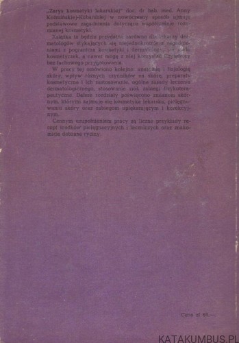 Zarys kosmetyki lekarskiej. ANNA KOŹMIŃSKA-KUBARSKA