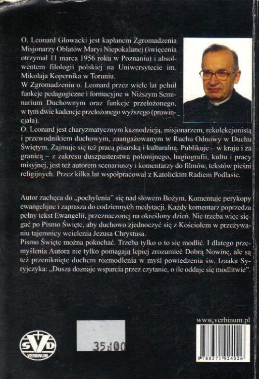Pochyleni nad słowem Bożym. Okres zwykły od 10 do 21 tygodnia. LEONARD GŁOWACKI OMI