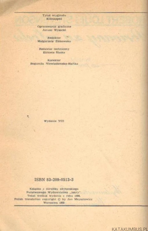 Porwany za młodu. ROBERT LOUIS STEVENSON