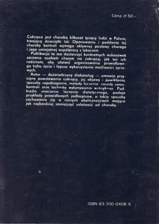 Poradnik dla chorego na cukrzycę. JAN TATOŃ