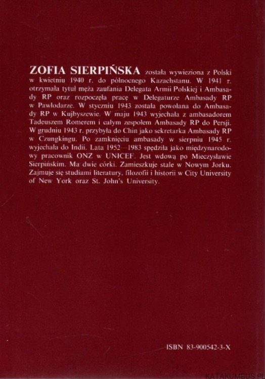 Anatema. ZOFIA SIERPIŃSKA