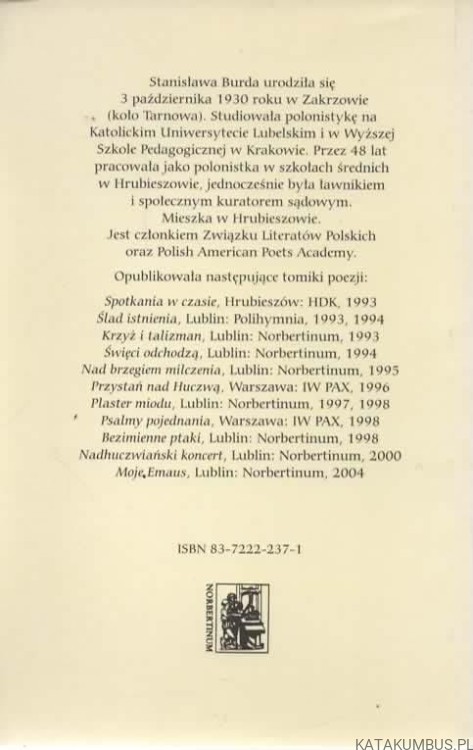 Obudzić ciszę... STANISŁAWA BURDA