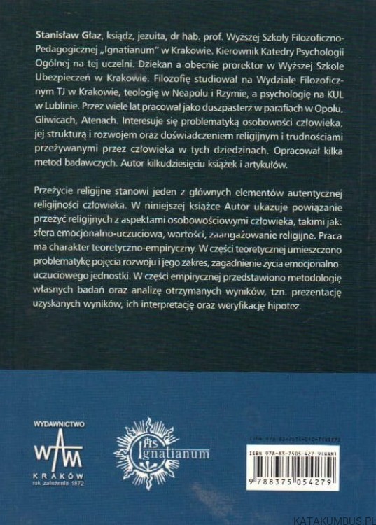 Niektóre czynniki warunkujące przeżycia religijne młodzieży studiującej. STANISŁAW GŁAZ