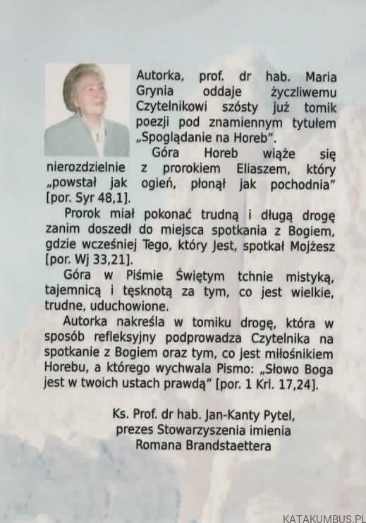 Spoglądanie na Horeb. MARIA ANNA GRYNIA