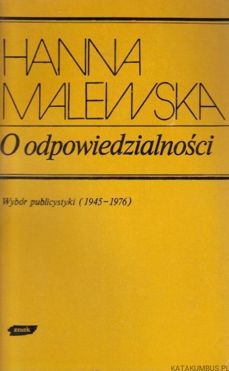 O Odpowiedzialności. HANNA MALEWSKA