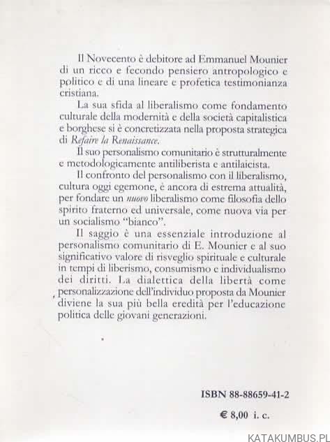 Oltre il liberalismo. Il sentiero di Mounier (j. włoski). LUCIANO NICASTRO