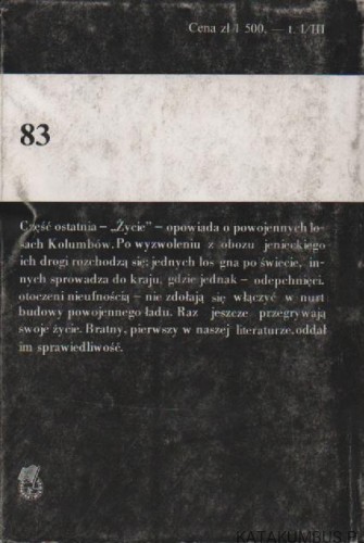 Kolumbowie rocznik 20. Tom III. ROMAN BRATNY