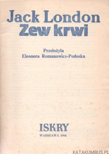 Zew krwi. JACK LONDON