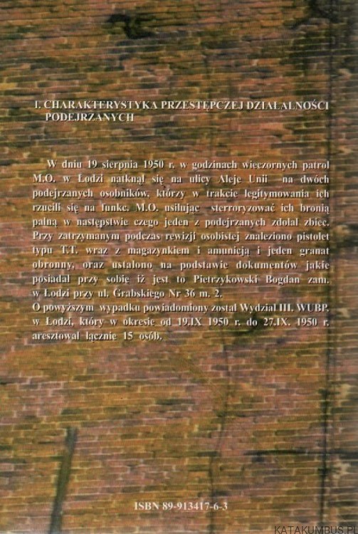 Z dziejów konspiracji młodzieżowych w Łodzi 1948-1953. JAN CHAŃKO, ZBIGNIEW ONUFRZAK