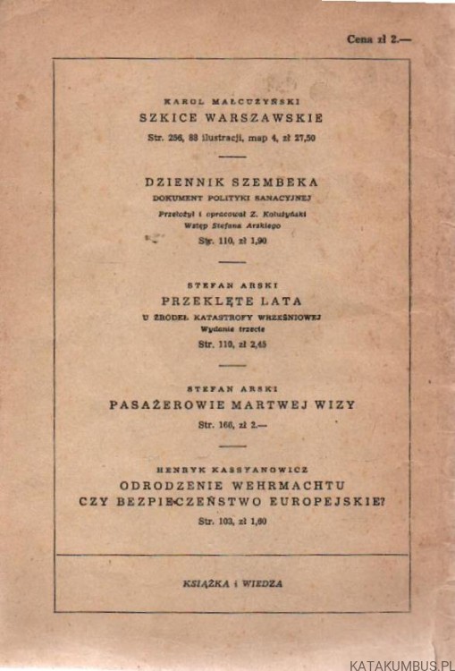 Zanim zapłonęła Warszawa. KAROL MAŁCUŻYŃSKI