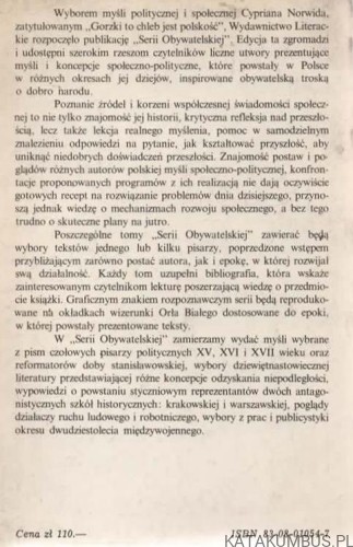 Zaprzepaszczone szanse. Wybór myśli politycznych i społecznych. IGNACY PRĄDZYŃSKI