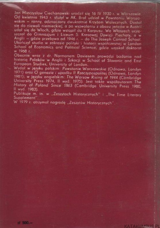 Powstanie warszawskie. JAN M. CIECHANOWSKI