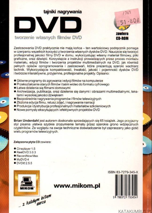 Tajniki nagrywania DVD tworzenie własnych filmów DVD. BRIAN UNDERDAHL