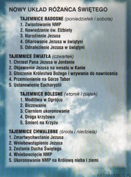 List apostolski ROSARIUM VIRGINIS MARIAE Ojca Świętego Jana Pawła II do biskupów duchowieństwa i wiernych o różańcu świętym. PRACA ZBIOROWA