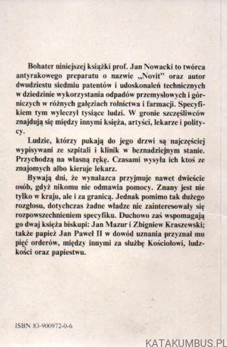 Zwycięstwo nad rakiem. O profesorze Janie Nowackim. MARIUSZ GOŁASZEWSKI