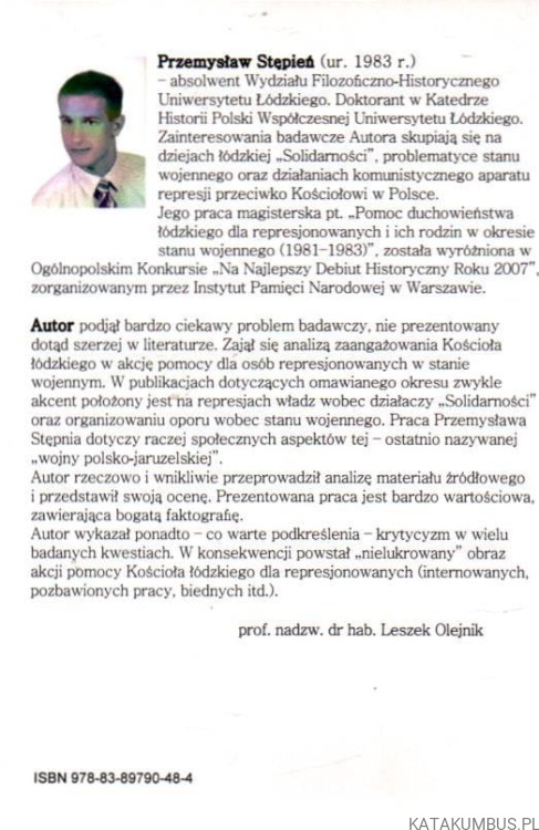 Pomoc kościoła łódzkiego dla represjonowanych i ich rodzin w okresie stanu wojennego(1981-1983). PRZEMYSŁAW STĘPIEŃ
