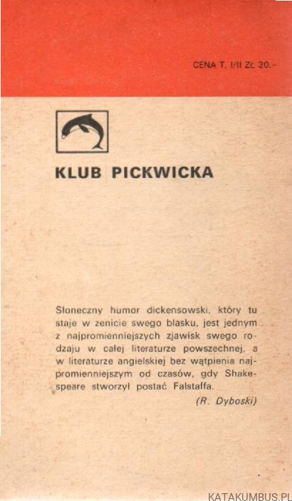 Klub Pickwicka - tom II. KAROL DICKENS