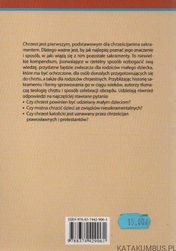 Sakrament Chrztu. PIERPAOLO CASPANI, PAOLO SARTOR