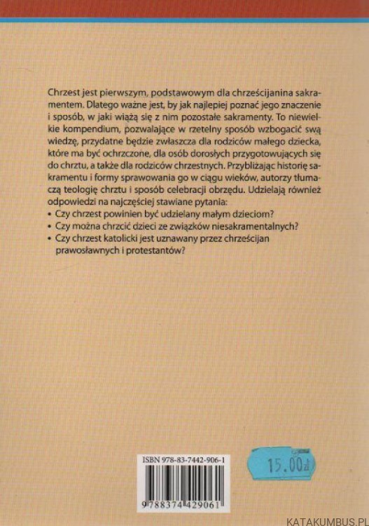Sakrament Chrztu. PIERPAOLO CASPANI, PAOLO SARTOR
