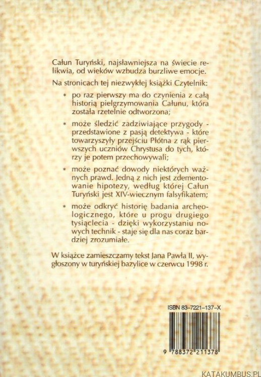 Całun turyński tajemnica odbicia postaci sprzed dwóch tysięcy lat. MARIA GRAZIA SILIATO