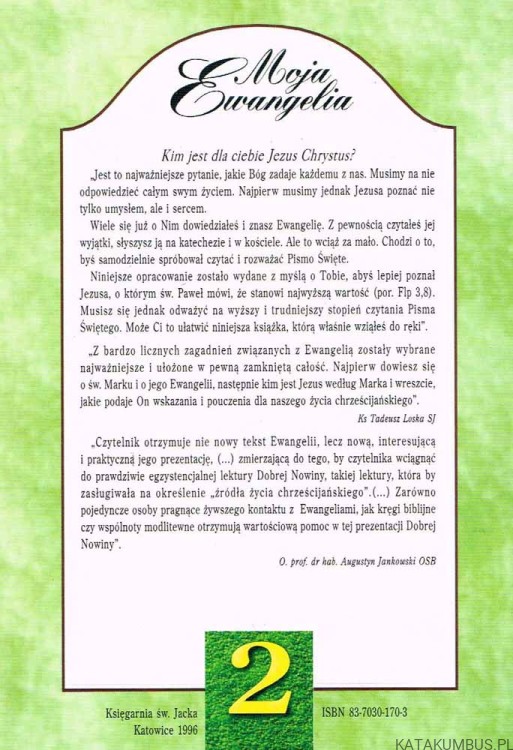 Ewangelia według Św. Marka z komentarzem Ks. Tadeusza Loski SJ