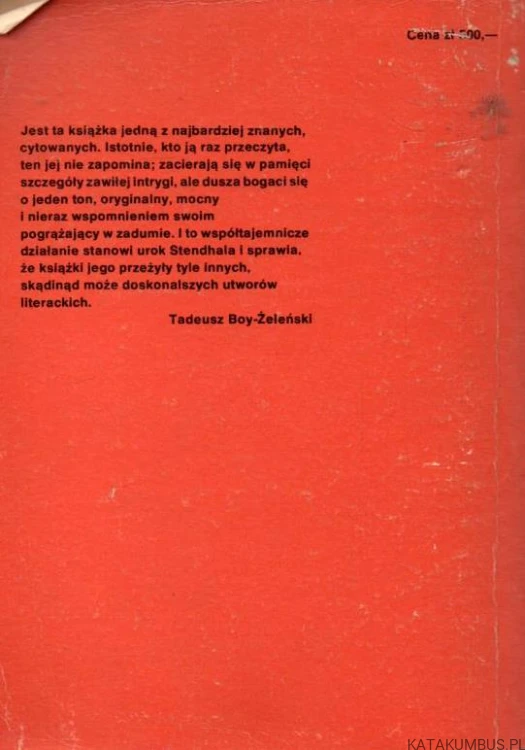 Pustelnia Parmeńska. STENDHAL TADEUSZ BOY-ŻELEŃSKI