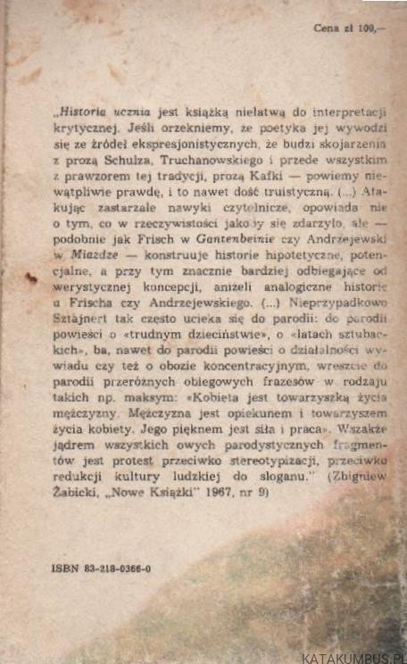 Historia ucznia. BERNARD SZTAJNERT