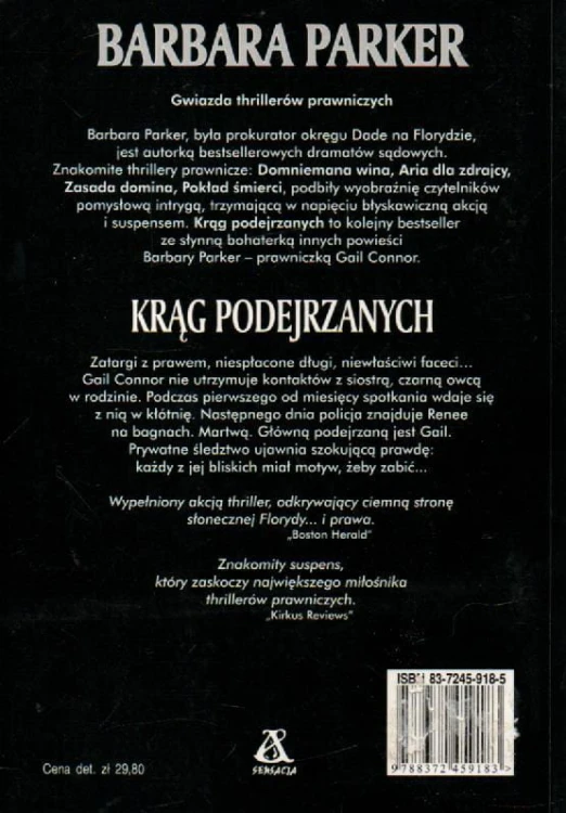 Krąg podejrzanych. BARBARA PARKER