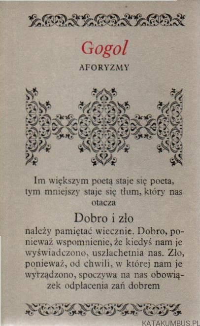 Aforyzmy. MIKOŁAJ GOGOL