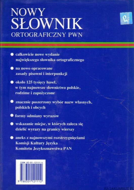 Nowy słownik ortograficzny PWN. WYDAWNICTWO NAUKOWE PWN