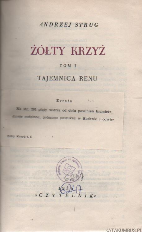 Żółty krzyż. Tom I. JERZY STRUG