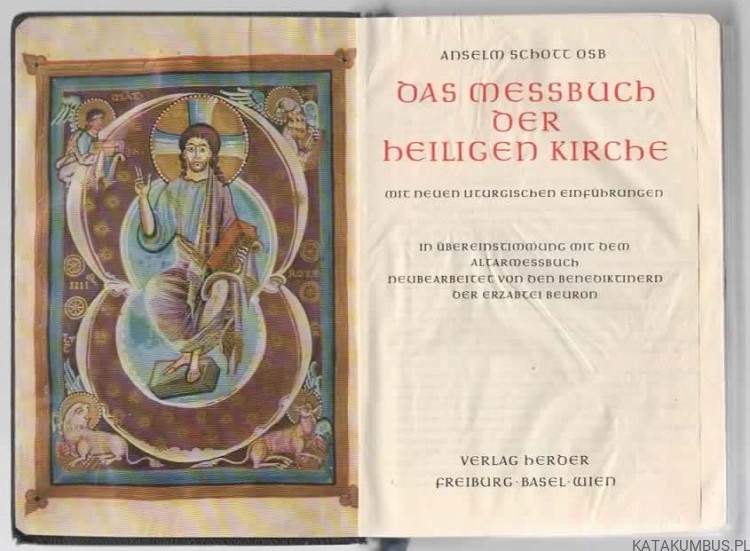 Das Messbuch der Heiligen Kirche. RED. ANSELM SCHOTT OSB . 1966r. (j. niemiecki)