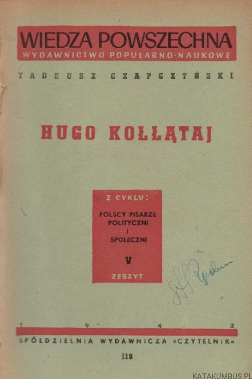 Hugo Kołłątaj. TADEUSZ CZAPCZYŃSKI. 1948r.