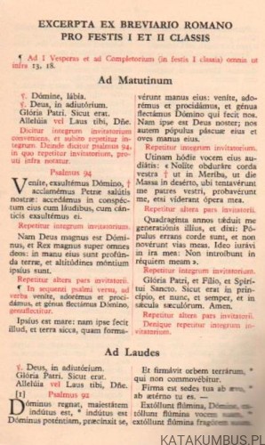 Excerpta Ex Breviario Romano Pro Festis I Et II Classis. PRACA ZBIOROWA. 1961r. (j. łaciński)