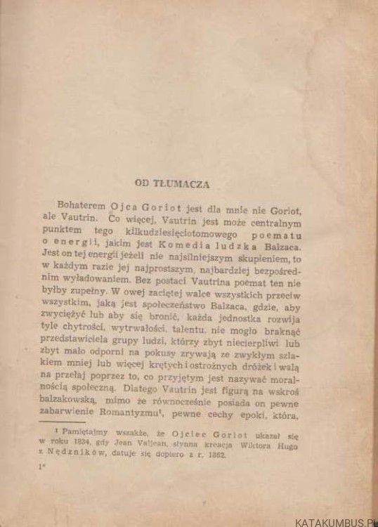 Ojciec Goriot. Pozytywizm. HONORE DE BALZAC. 1949 rok.