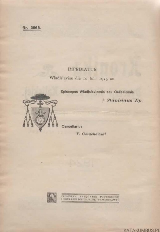 Kronika Dyecezji Kujawsko-Kaliskiej. Red. Ks. RUDOLF FILIPSKI (1924r.) 2