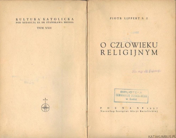O człowieku religijnym. PIOTR LIPPERT S. J. (1937r.)