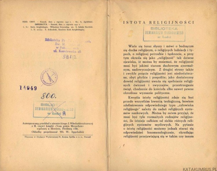 O człowieku religijnym. PIOTR LIPPERT S. J. (1937r.)