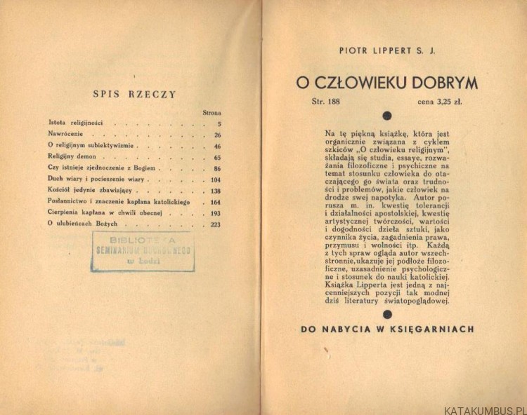 O człowieku religijnym. PIOTR LIPPERT S. J. (1937r.)