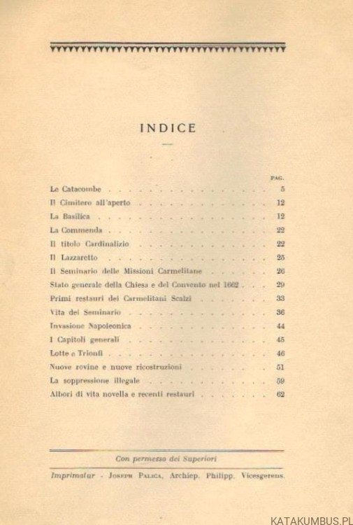 Catacombe-Basilica e convento di San Pancrazio.  P. EDMONDO M. DELLA PASSIONE (1929r.) 5