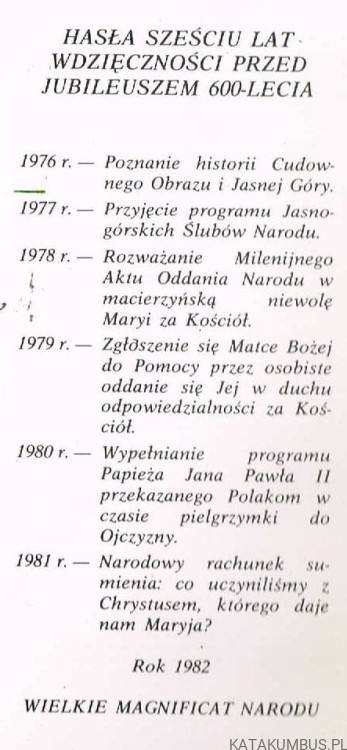 O Matce i Królowej Polaków 1382-1982 Refleksje, modlitwy, pieśni