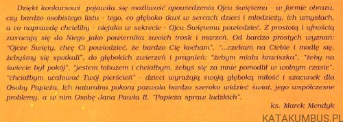 Ojcze Święty chce Ci powiedzieć..