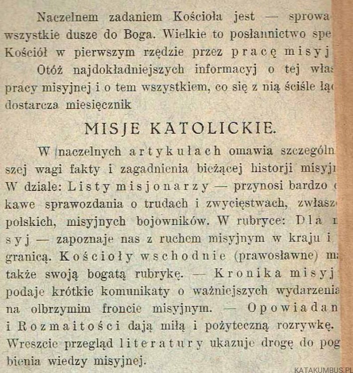 Dzieje misyj katolickich. W zarysie. o. WŁADYSŁAW SZOŁDRSKI C.SS.R.