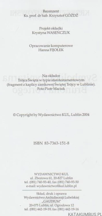 Symbolika trynitarna Brunona Fortego. KRZYSZTOF GUZOWSKI