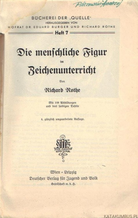 Die Menschliche Figur im Zeichenunterricht. RICHARD ROTHE (j. niemiecki, 1931r.)