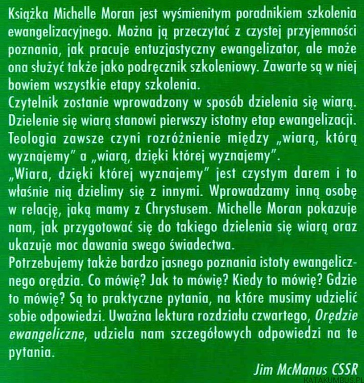 Zacznij ewangelizować. MICHELLE MORAN